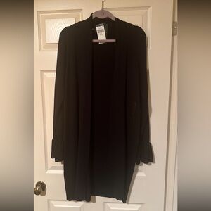 Ralph Lauren Classic Black Long Sleeve Knit Duster Cardigan